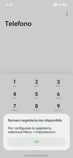 Se la segreteria telefonica non è configurata, seleziona OK