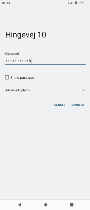 Enter the Wi-Fi password and select CONNECT