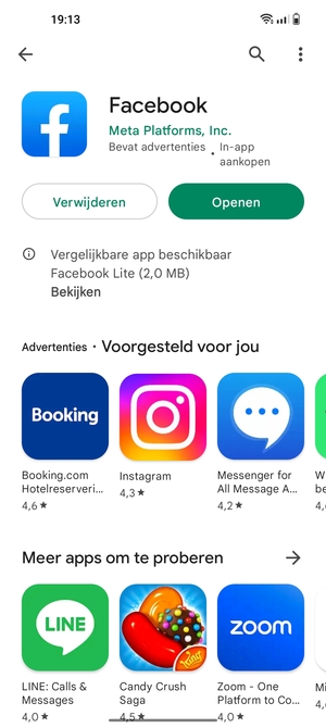 Selecteer Openen