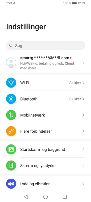 Vælg Huawei-id