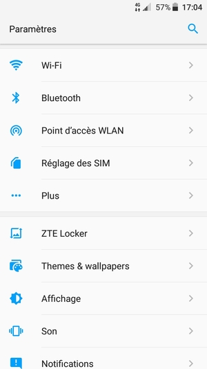 Sélectionnez Réglage des SIM