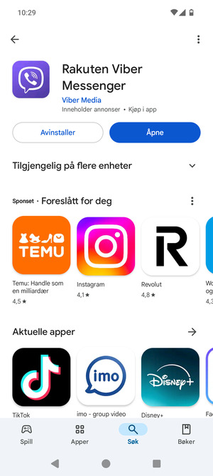 Velg Åpne