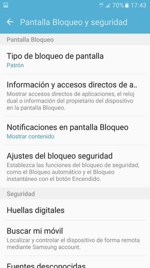 El teléfono ha sido asegurado con un bloqueo de pantalla