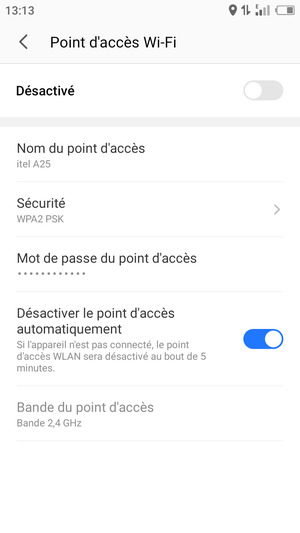 Activer le Point d'accès Wi-Fi