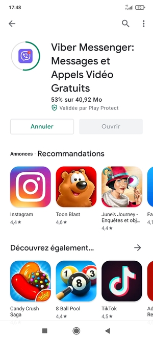 Veuillez attendre la fin de la procédure d'installation