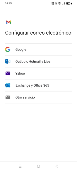 Seleccione Exchange y Office 365