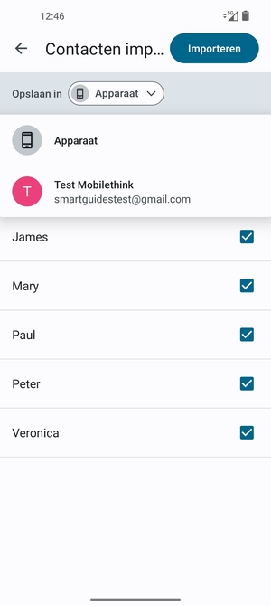 Selecteer uw Google-account
