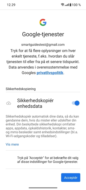 Vælg Acceptér