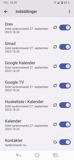 Dine kontakter fra Google vil nu blive synkroniseret til din telefon