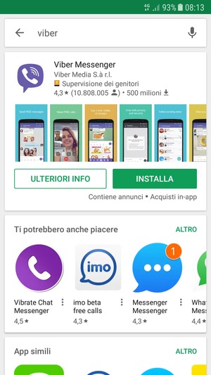 Seleziona l'applicazione