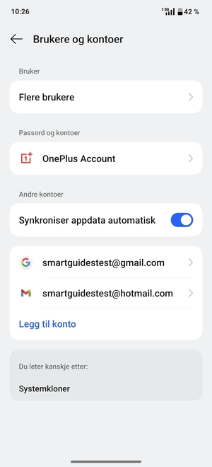 Velg din Google-konto
