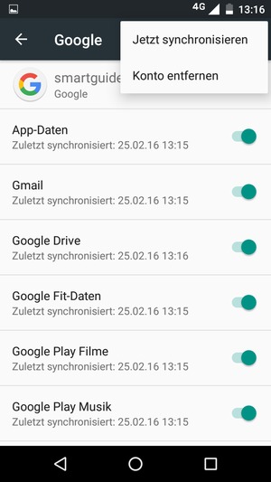Wählen Sie Jetzt synchronisieren