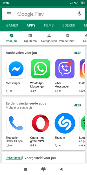 Selecteer de zoekbalk