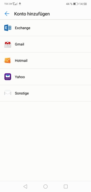 Wählen Sie Hotmail