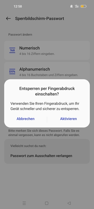 Wählen Sie die gewünschte Option