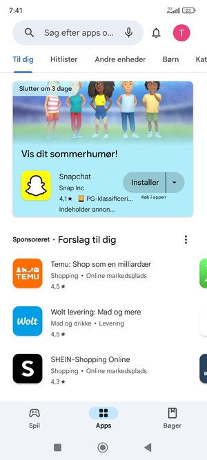 Vælg søgefeltet