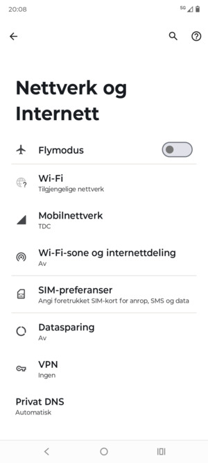 Velg Mobilnettverk