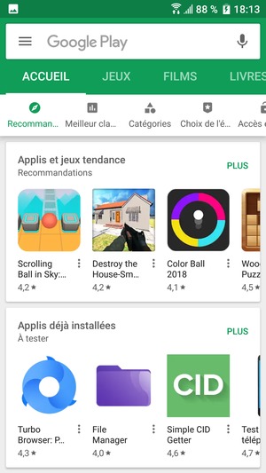 Sélectionnez la barre de Recherche