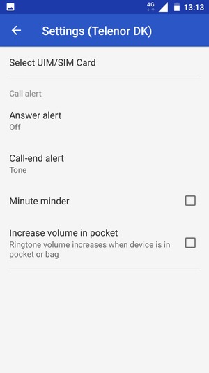 Select Select UIM/SIM Card