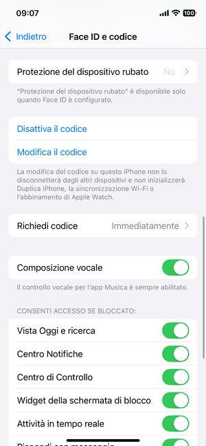 Scorri e seleziona Modifica il codice