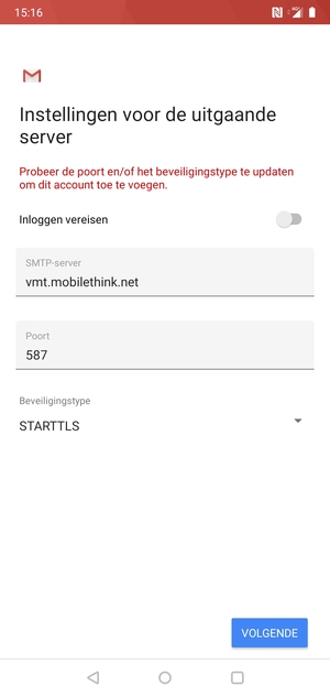 Selecteer Beveiligingstype