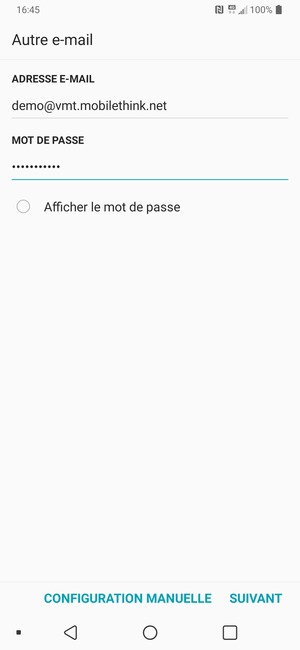 Saisissez votre adresse e-mail et votre mot de passe. Sélectionnez SUIVANT