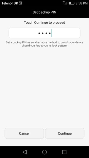 Enter a Backup PIN and select Continue