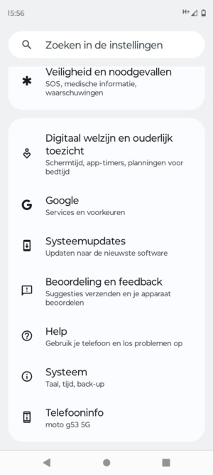 Scroll naar en selecteer Systeem