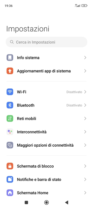 Seleziona Wi-Fi