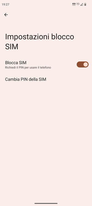 Seleziona  Cambia PIN della SIM
