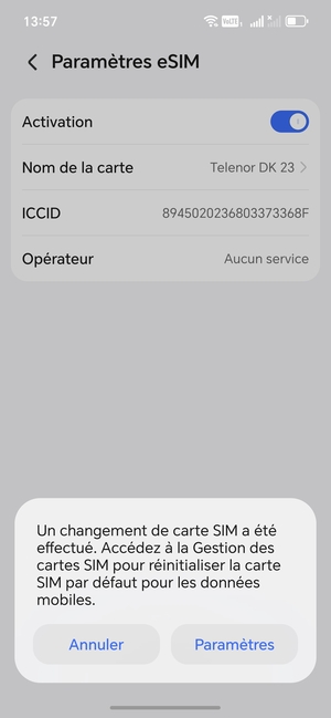 Sélectionnez Paramètres