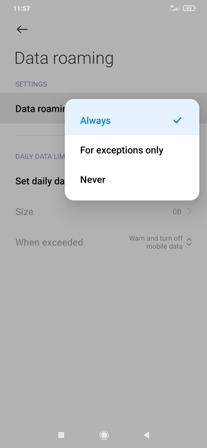 Select your preferred option