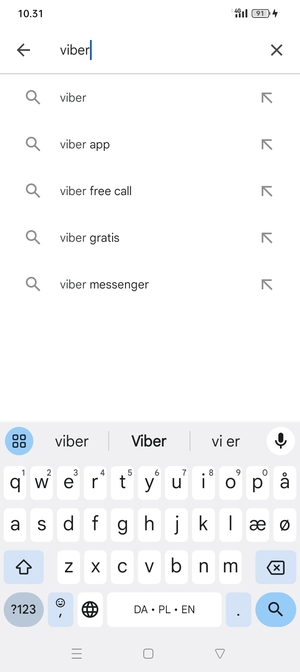 Indtast navnet på appen og vælg Søg