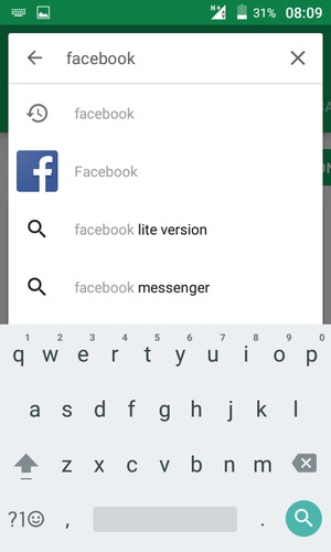 Inserisci il nome dell'app e seleziona Cerca