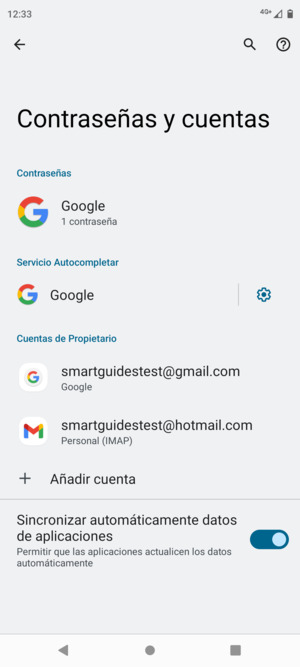 Seleccione su cuenta Google