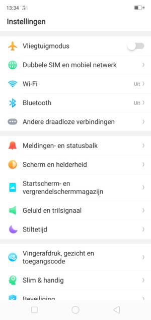 Selecteer Dubbele SIM e mobiel netwerk