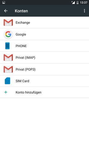 Wählen Sie Google
