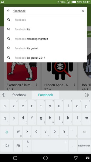 Saisissez le nom de l'appli et sélectionnez Rechercher