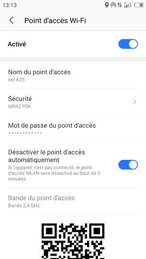 Votre téléphone est maintenant configuré pour être utilisé comme modem