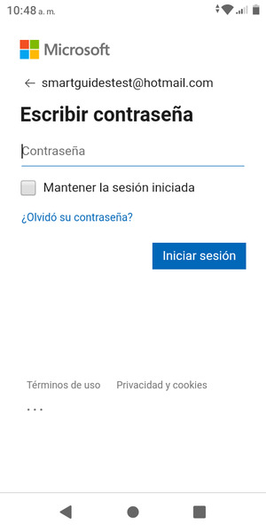 Introduzca su contraseña y seleccione Iniciar sesión