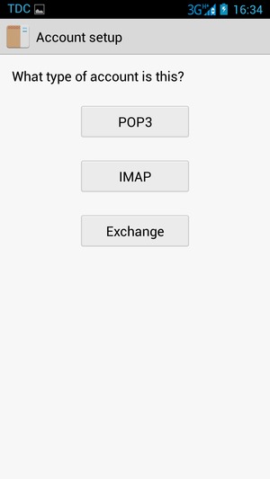 If you see this screen, select Exchange