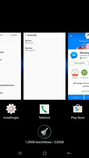 Selecteer het Verwijderen-pictogram om alle actieve apps te sluiten