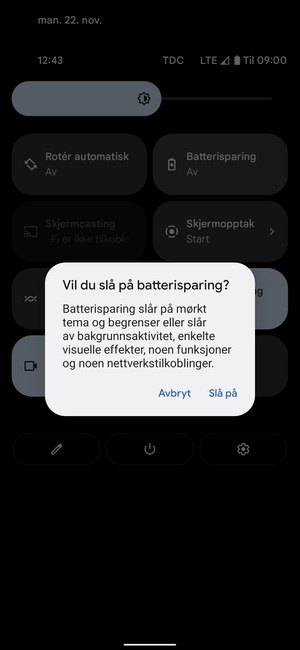 Velg Slå på