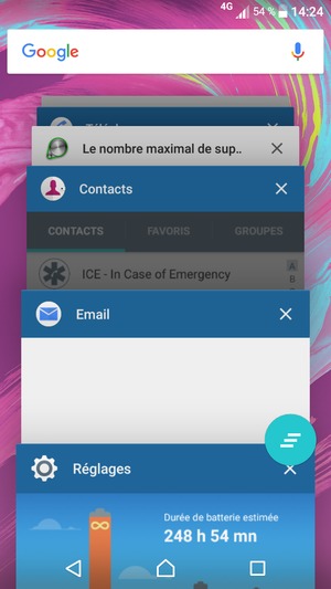 Faites glisser les applis vers la droite pour les fermer