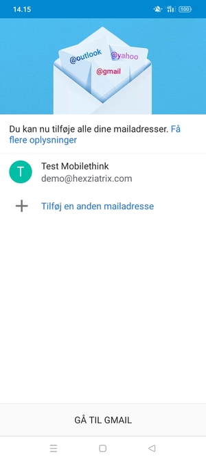 Vælg GÅ TIL GMAIL
