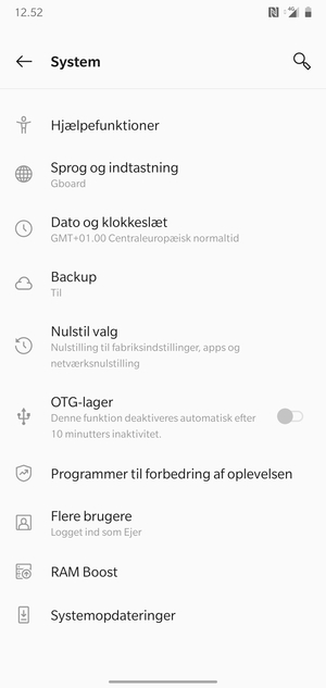 Vælg Systemopdateringer