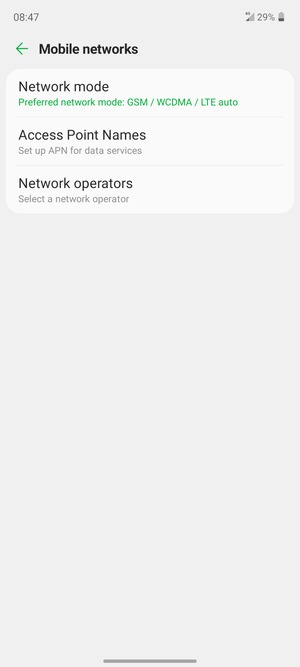 Select  Network mode