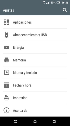 Desplácese y seleccione Energía