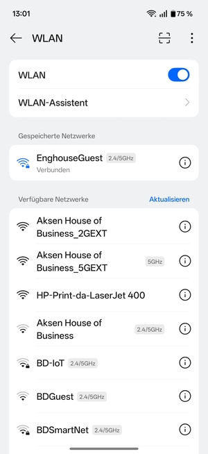 Sie sind nun mit dem WLAN-Netzwerk verbunden
