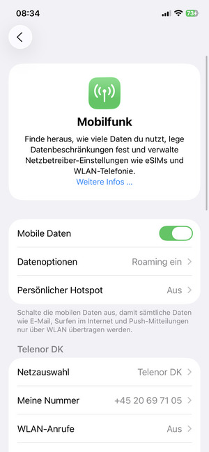 Wählen Sie Datenoptionen